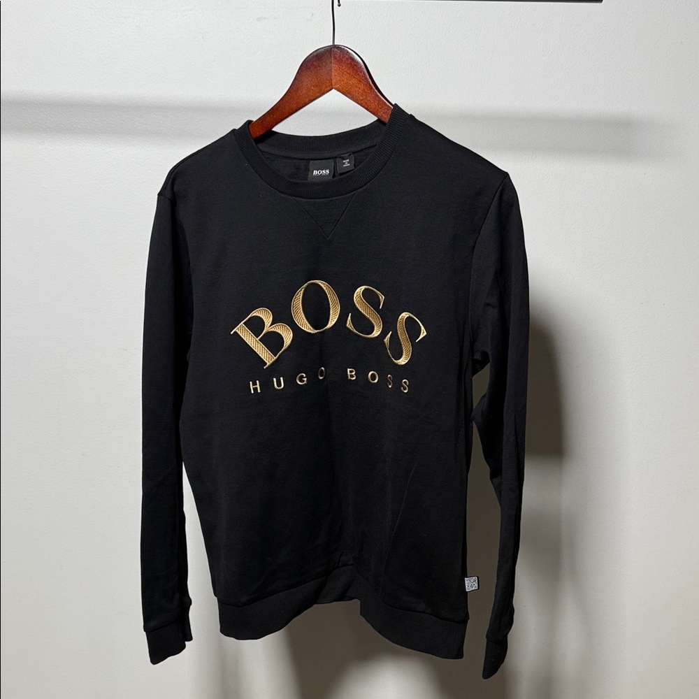 Hugo Boss Black Crewneck with Gold Lettering